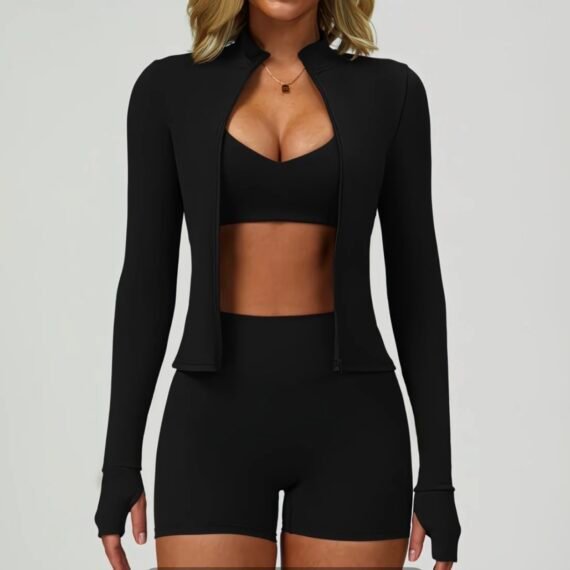 AMBER ROSE Essential Athleisure 3-Piece Set with Shorts