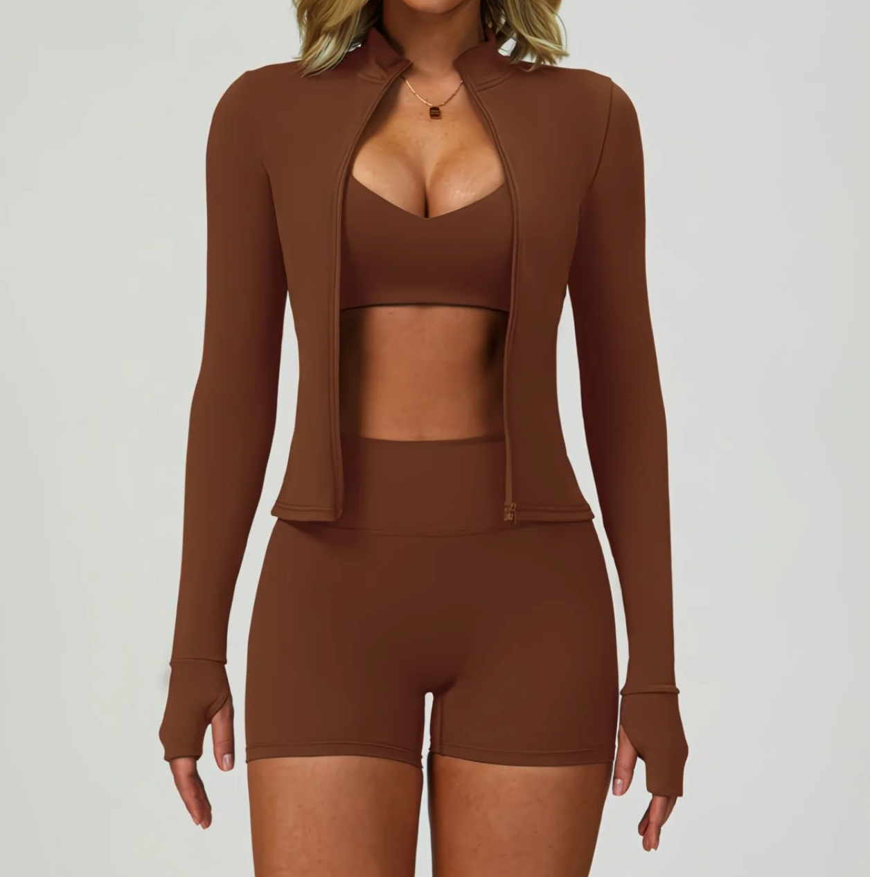 Essential Athleisure 3-Piece Set with Shorts - Image 3